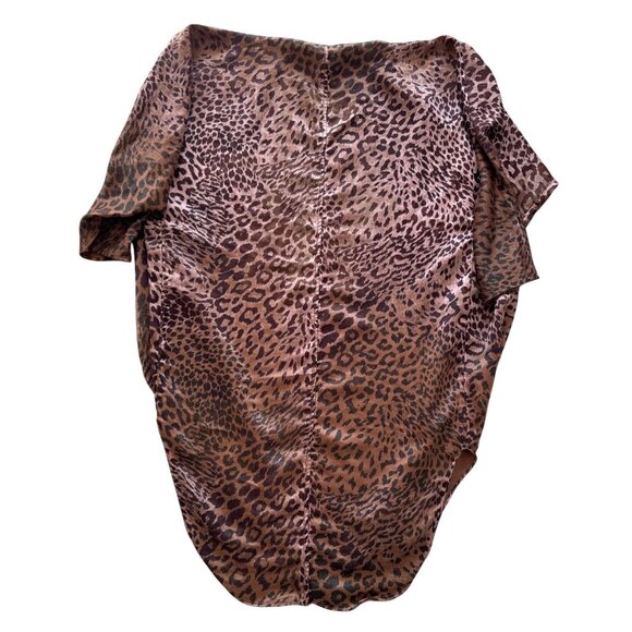 Leopard Print Kimono Cardigan Open Front Lightweight Women’s Outerwear Brown & B - Picture 2 of 6